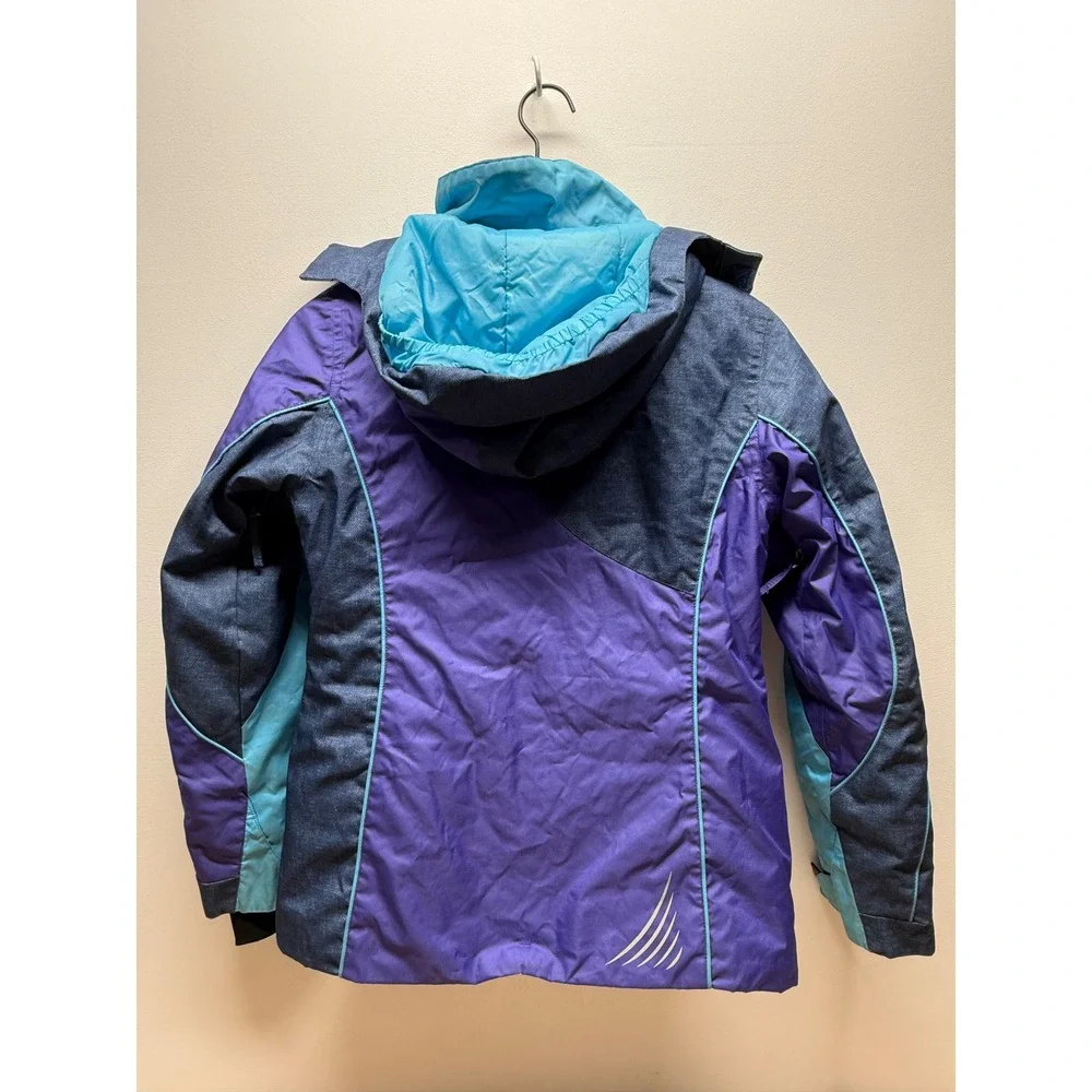 Jupa Kids Ski Jacket Purple Blue‎ Waterproof Breathable Hooded Size 12
